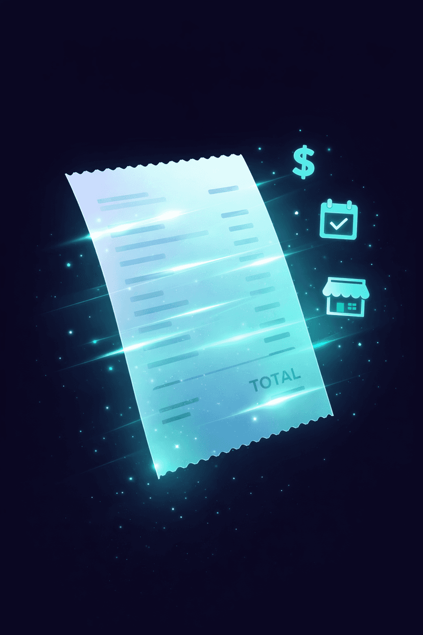 Receipt scanning with automatic data extraction